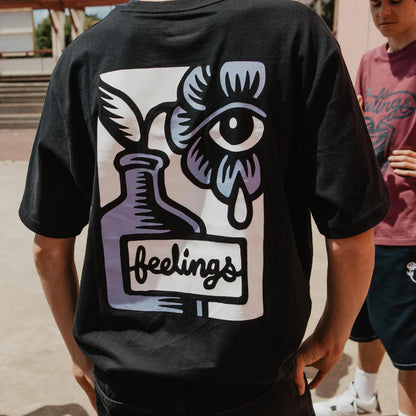 And Feelings Flower TShirt Black