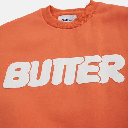 Butter Goods Rounded Logo Crewneck Sweatshirt - Washed Orange