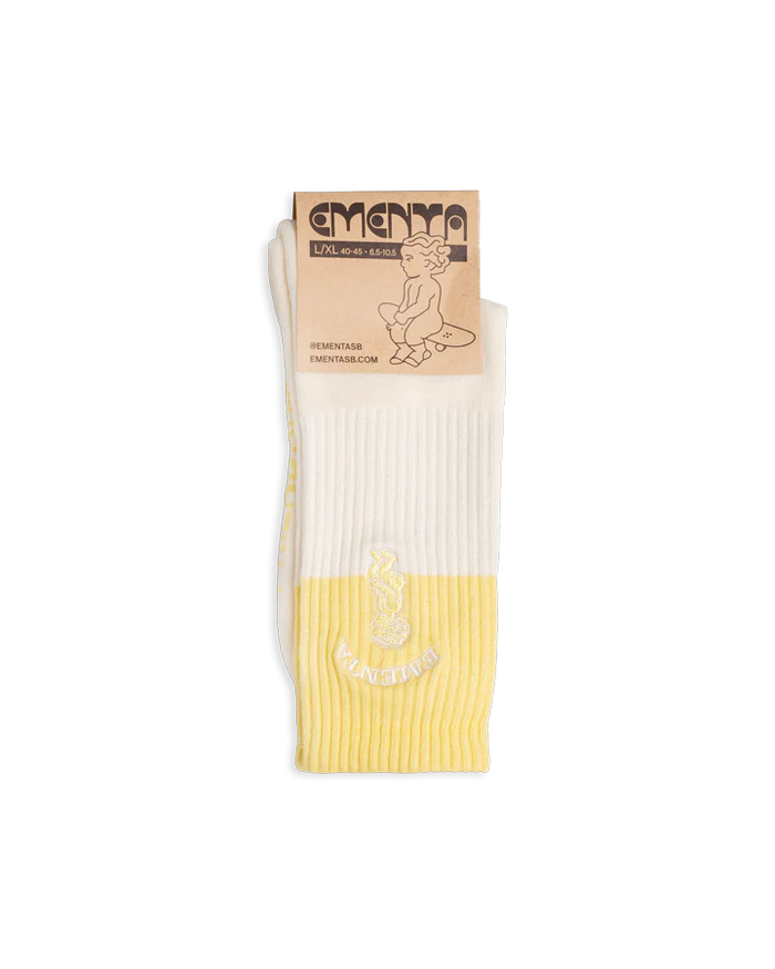 Ementa  2 Tone Socks Yellow/Off White