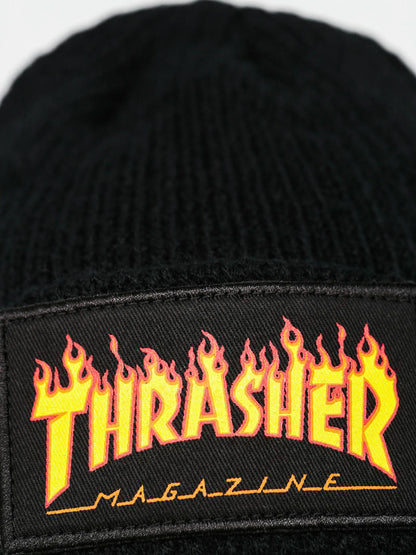 THRASHER BEANIE FLAME LOGO BLACK