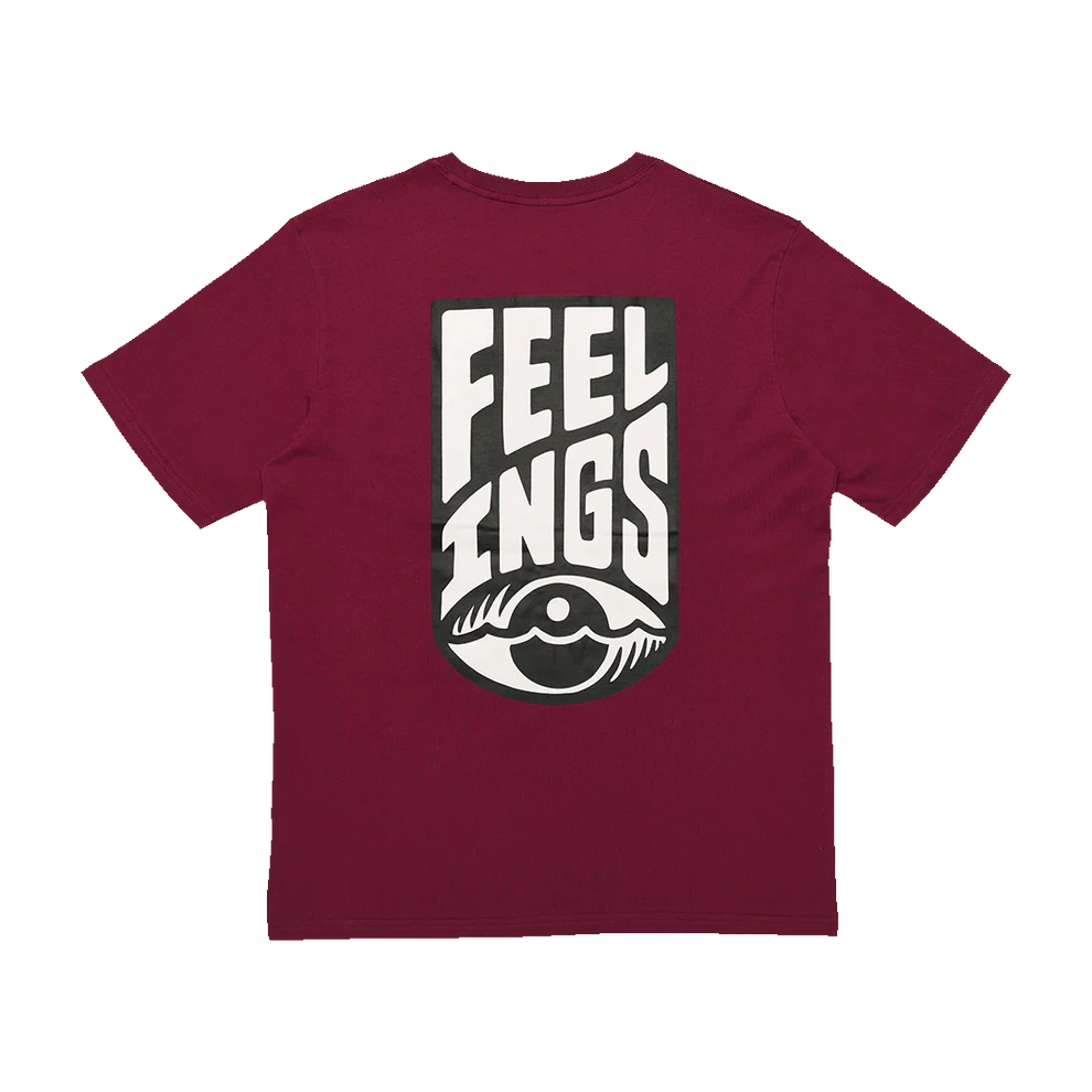 AndFeelings Logo Tee Shirt Burgundy front back