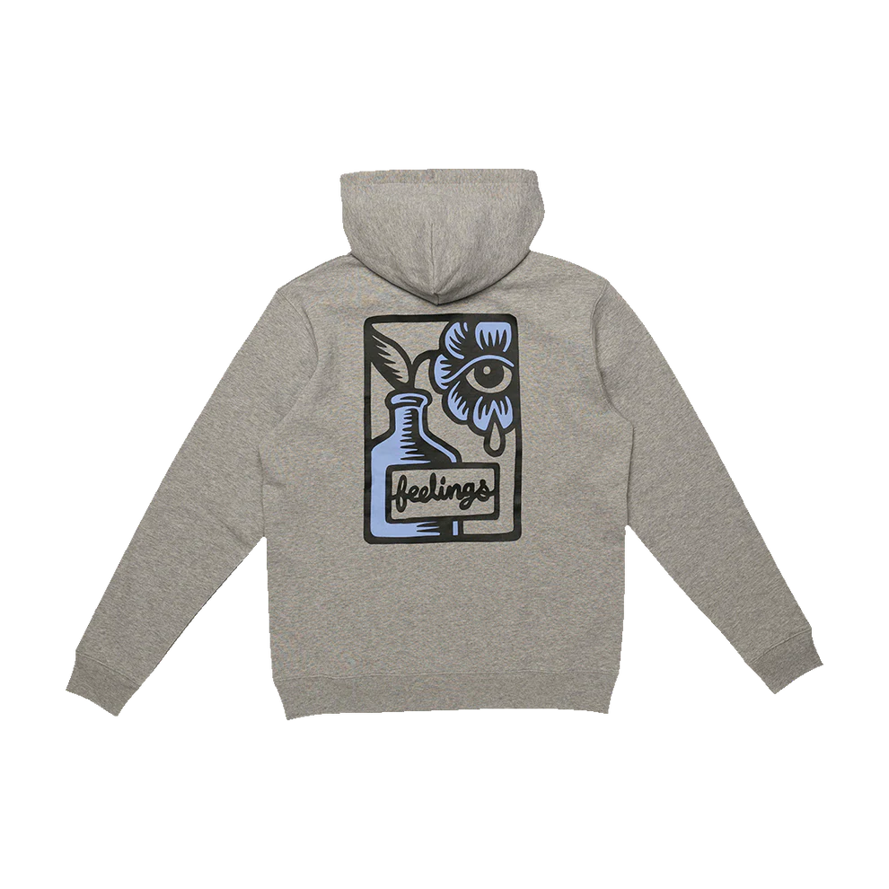 AndFeelings Flower Hoodie Grey Heather front back 