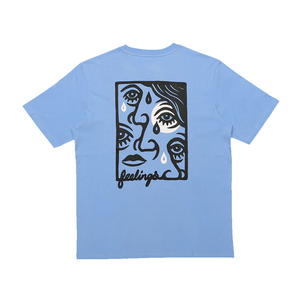 And Feelings Pablo Tee Shirt Iris Blue front back