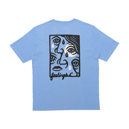 And Feelings Pablo Tee Shirt Iris Blue front back