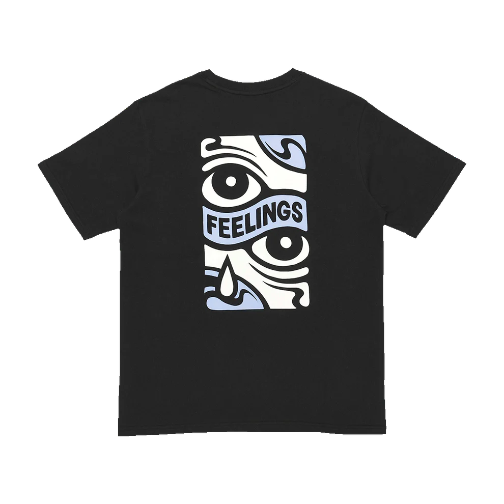 And Feelings Eyes Tee Shirt Black front back