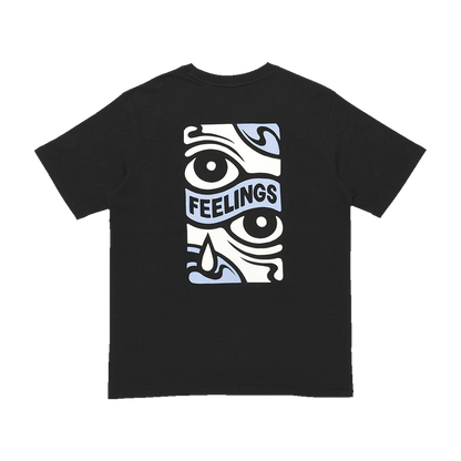 And Feelings Eyes Tee Shirt Black front back