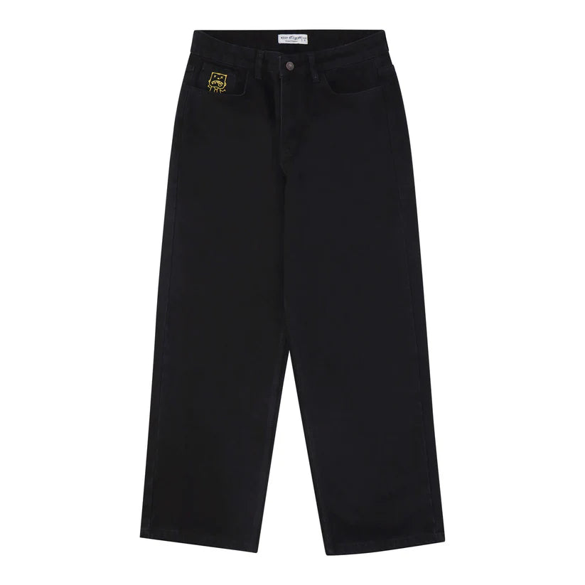 KEEP IT CLEAN - LOOSE PANT PITCH BLACK front back