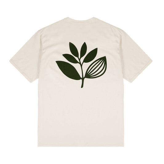 Magenta CLASSIC PLANT TEE - NATURAL front back