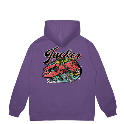 JACKER LOBSTER SERVICE HOODIE - PURPLE FRONT BACK