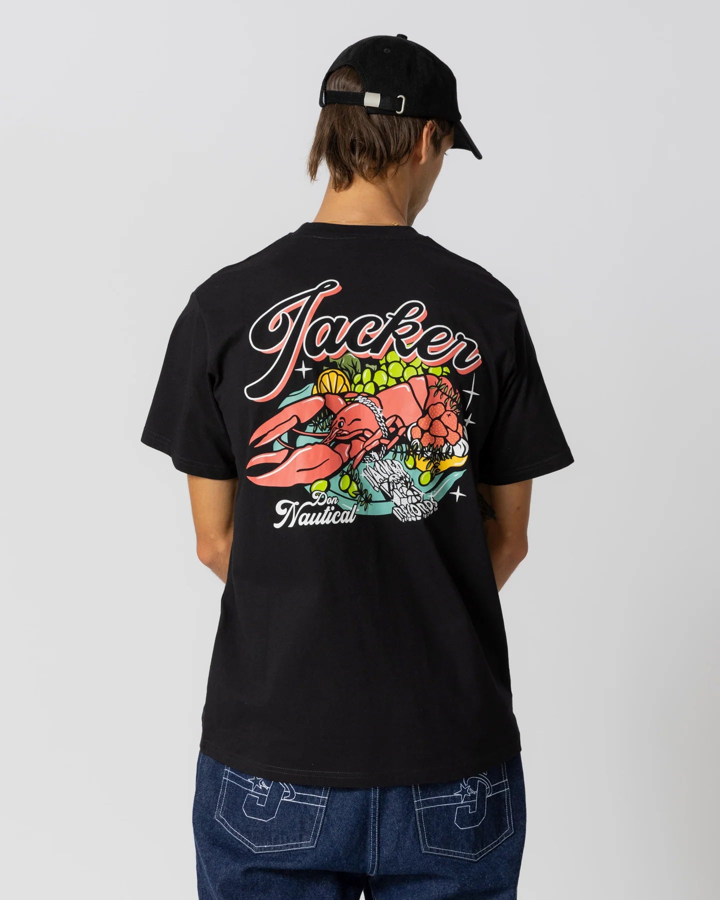 JACKER LOBSTER SERVICE T-SHIRT - BLACK