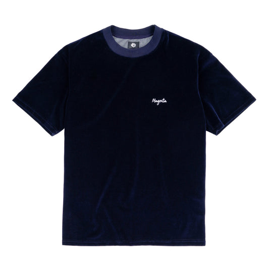 Magenta Velours tee -Navy