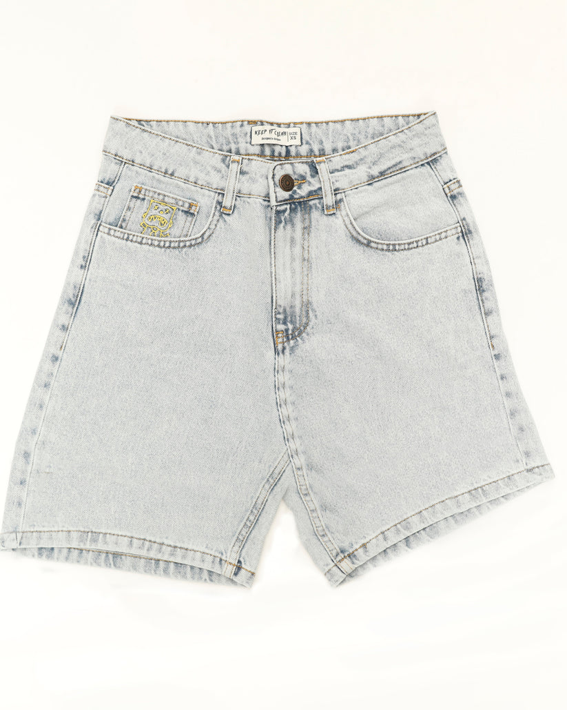 KEEP IT CLEAN - LOOSE SHORT - ICE BLUE front back