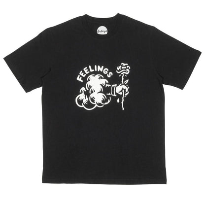 And Feelings T-Shirt CLOUD & ROSE Black front back