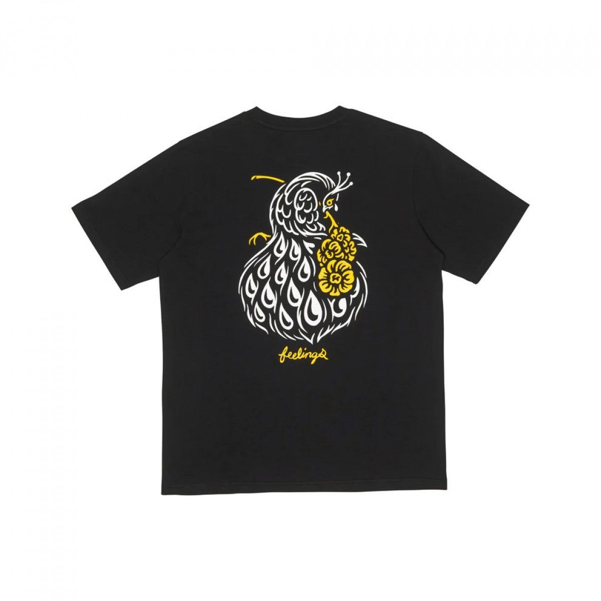 And Feelings Peacock SS Tee black front back