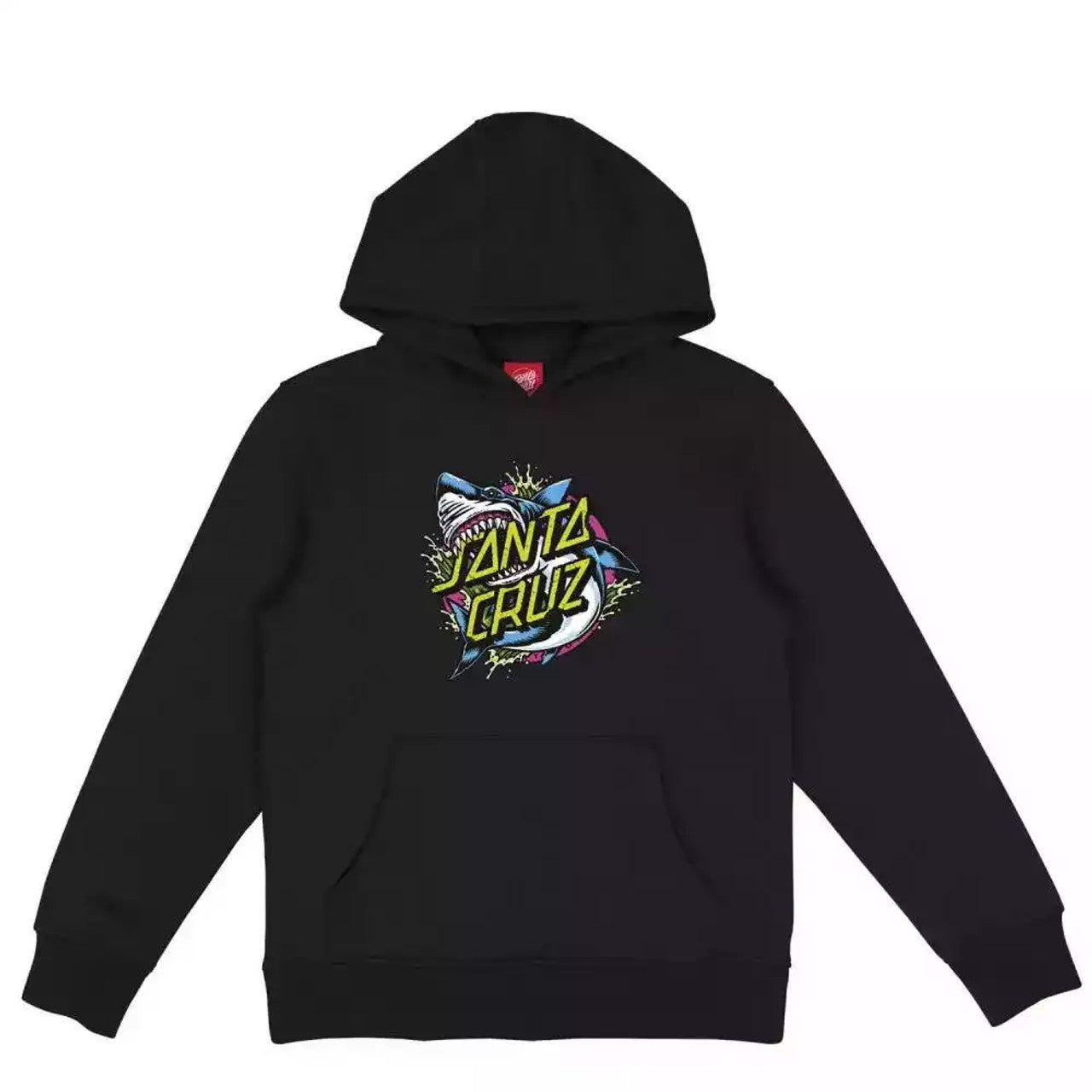 Santa Cruz Youth Shark Dot Front Hood - Black front back